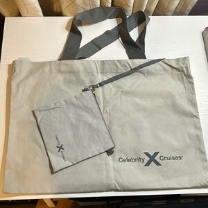New celebrity X cruise logo gray reusable tote